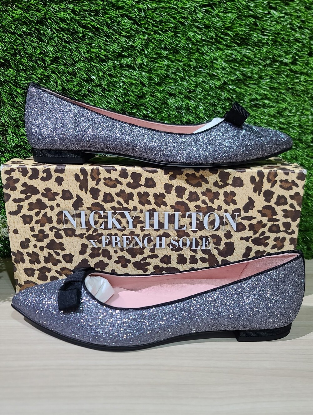 French Sole Theodora Ballet Flats / Silver Glitter US Women's 8 NEW